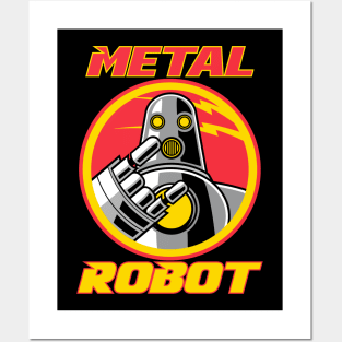 Metal Robot Logo Posters and Art